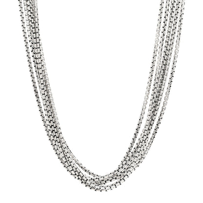David Yurman Sterling Silver 14K Yellow Gold Multi Box Chain Necklace 1 of 4