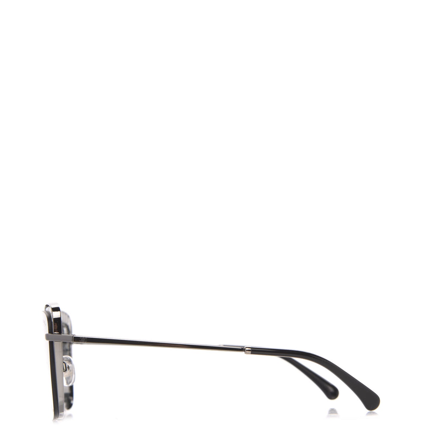 Metal Square Frame Pearl Sunglasses 4235-H Dark Grey