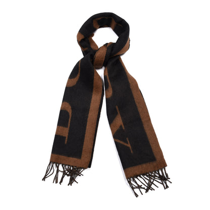 Burberry Wool Cashmere Logo Scarf Camel 1 of 4