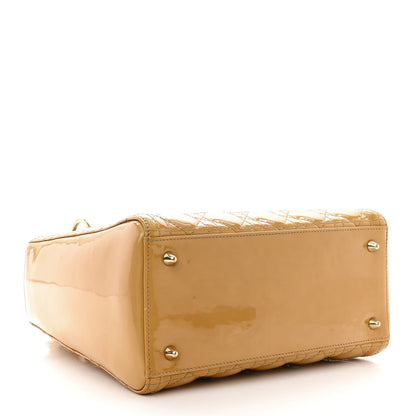 Christian Dior Patent Cannage Medium Lady Dior Beige 4 of 19