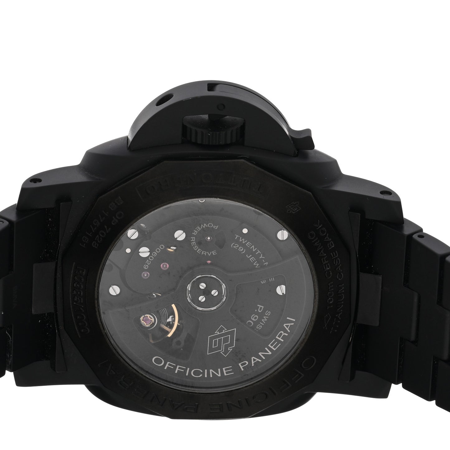 Titanium Ceramic 44mm Luminor Marina 1950 3 Days GMT Tuttonero Automatic Watch Black PAM00438