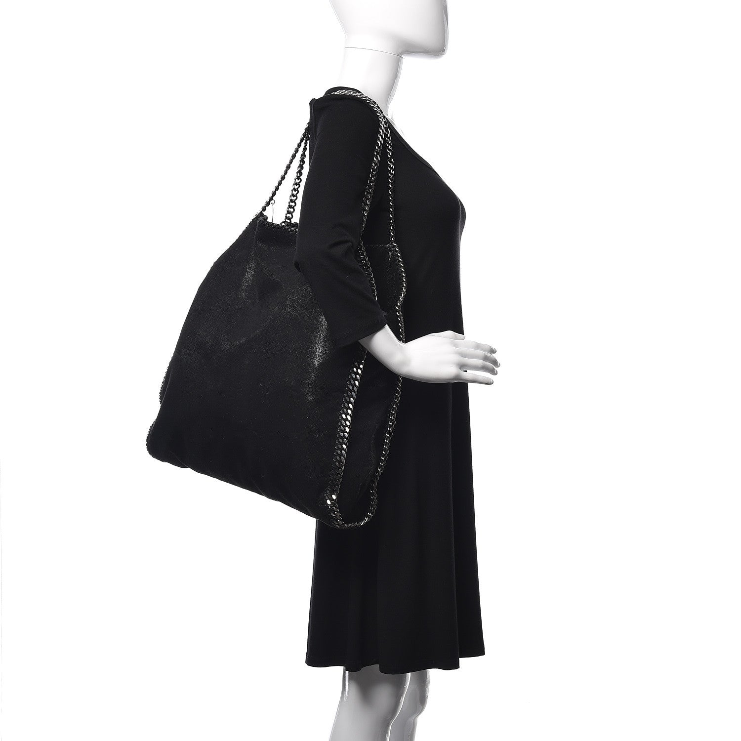 Stella McCartney Shaggy Deer Big Falabella Tote Black 2 of 11