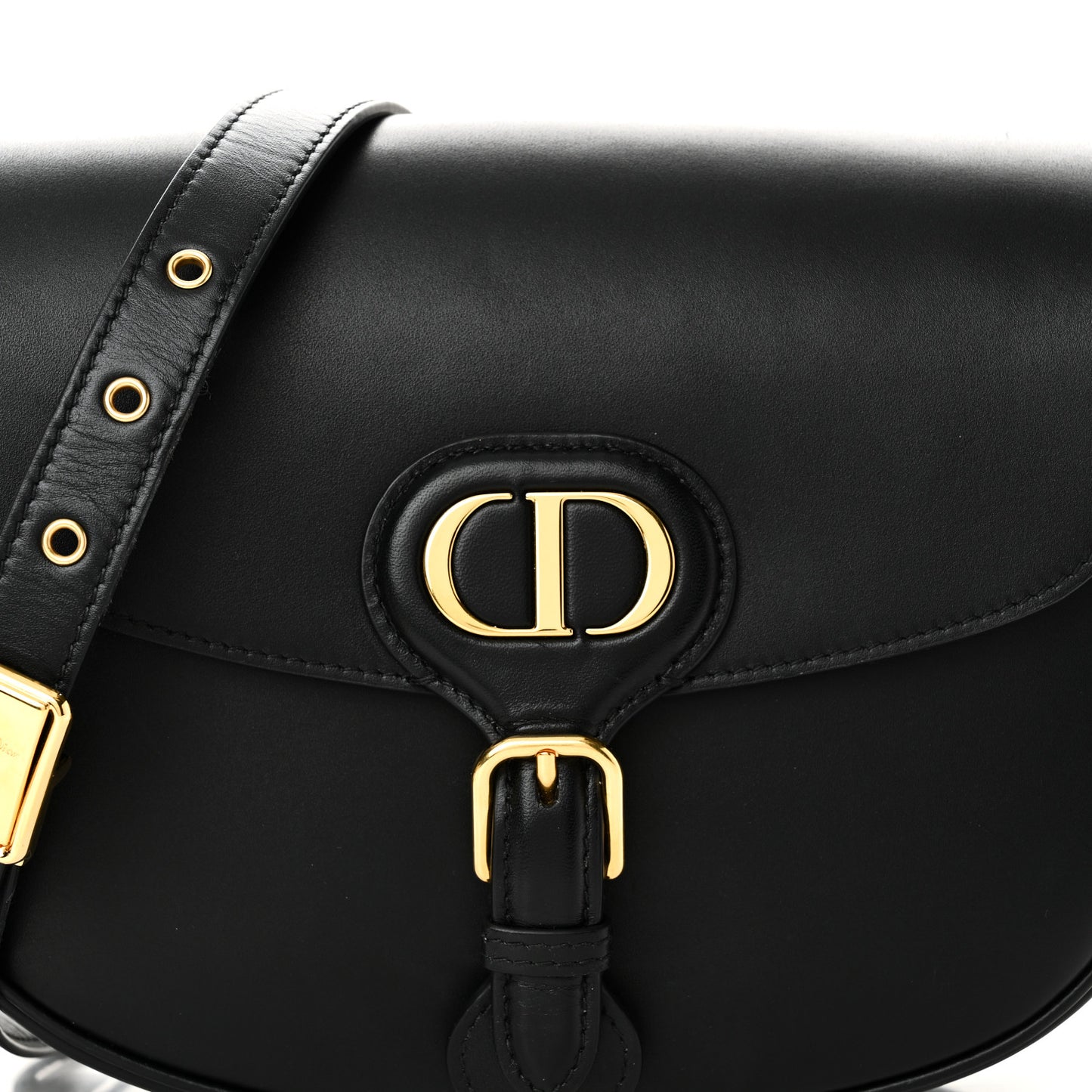 Box Calfskin Medium Bobby Flap Black