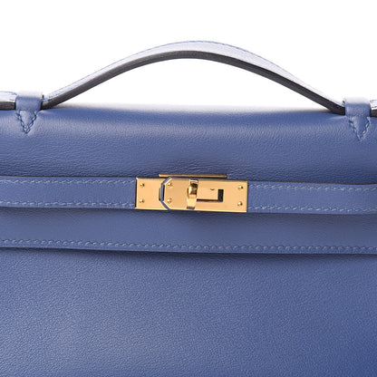 Hermes Swift Kelly Pochette Clutch Bleu Brighton 31 of 31