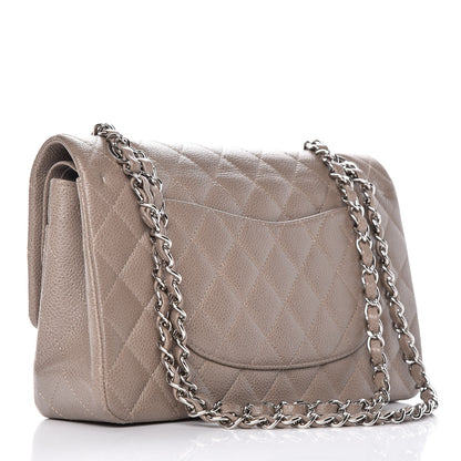 Chanel Caviar Quilted Medium Double Flap Taupe 3 of 15