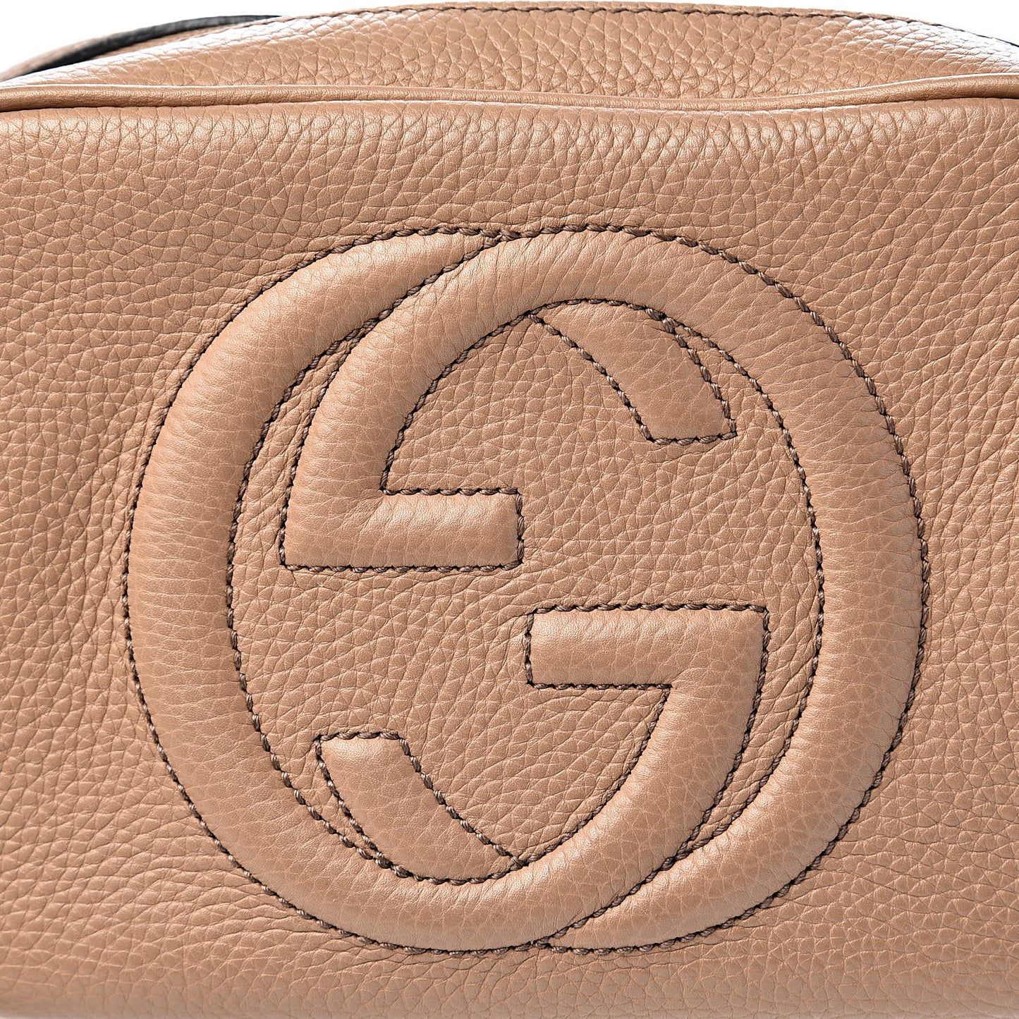 Pebbled Calfskin Small Soho Disco Bag Rose Beige