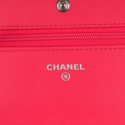 Chanel Patent Quilted Wallet On Chain WOC Pink 6 of 9
