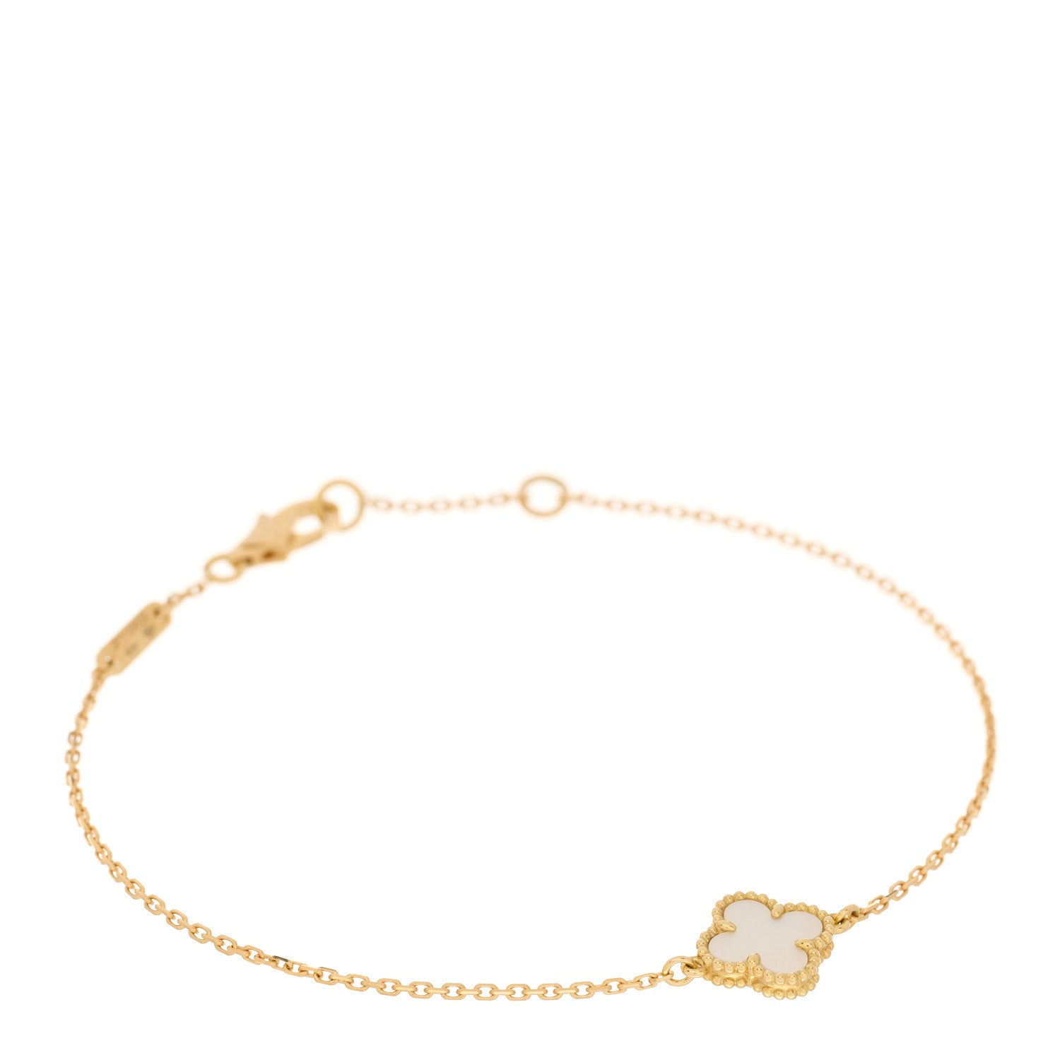 Van Cleef & Arpels 18K Yellow Gold Mother of Pearl Sweet Alhambra Bracelet 1 of 4