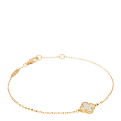 Van Cleef & Arpels 18K Yellow Gold Mother of Pearl Sweet Alhambra Bracelet 1 of 4