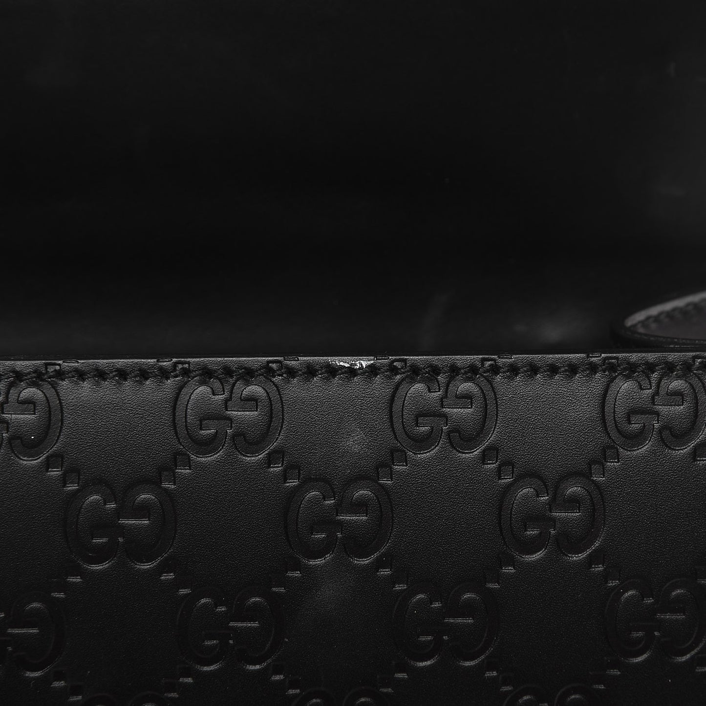 Guccissima Medium Padlock Shoulder Bag Black