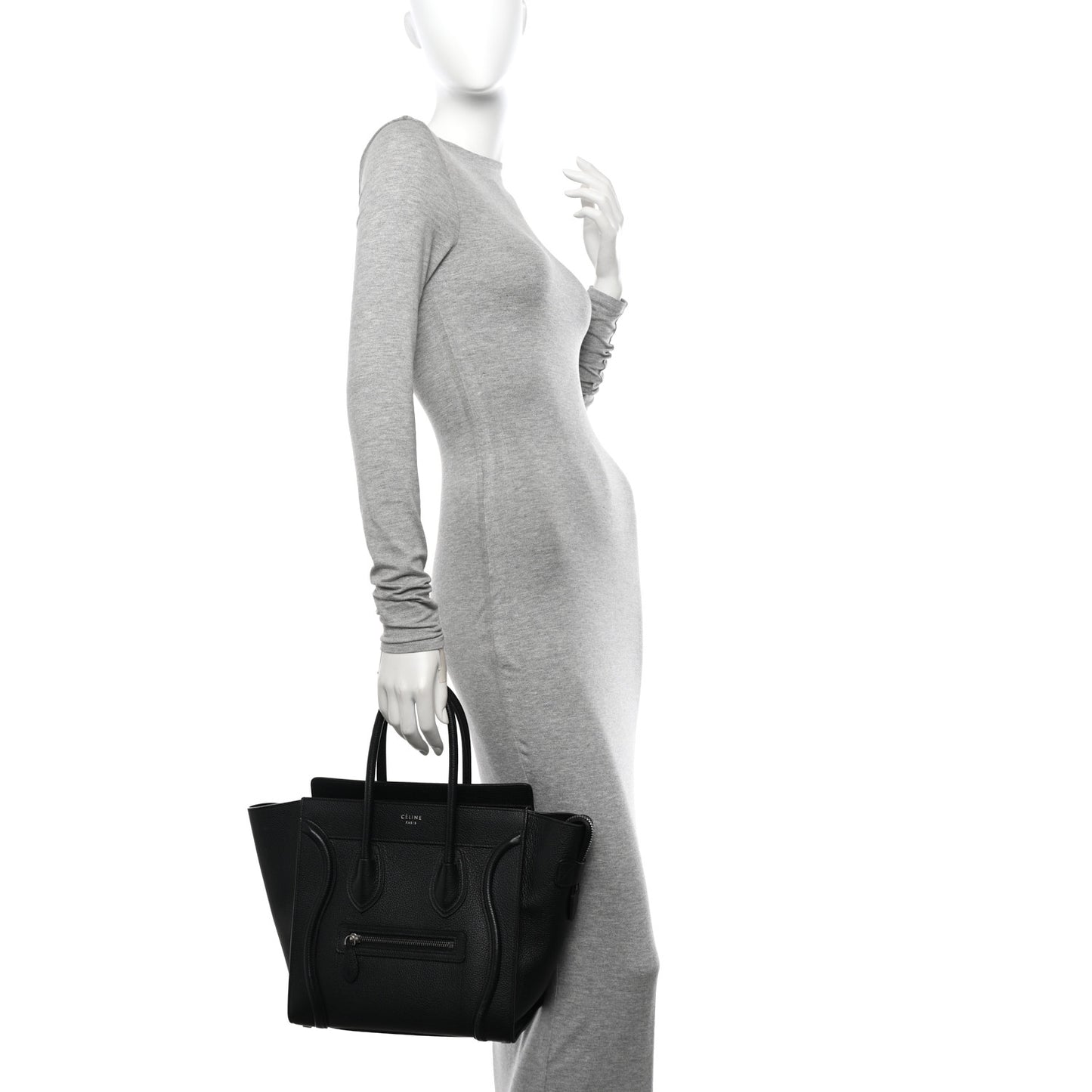 Drummed Calfskin Micro Luggage Black