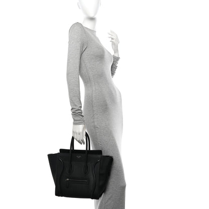 Celine Drummed Calfskin Micro Luggage Black 2 of 19