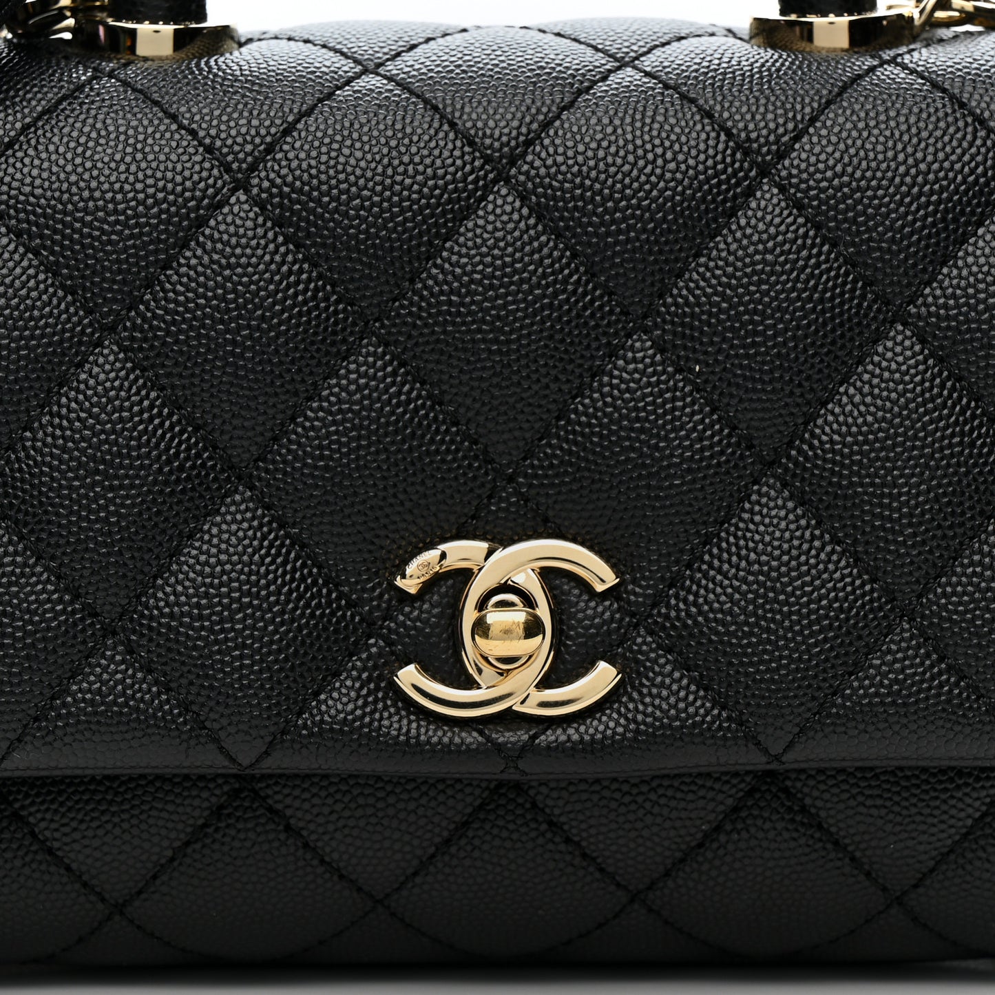 Caviar Quilted Extra Mini Coco Handle Flap Black