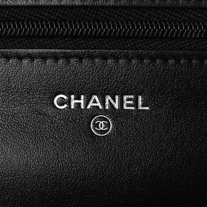 Chanel Patent Quilted Bi-Color Wallet On Chain WOC Pink Black 6 of 12