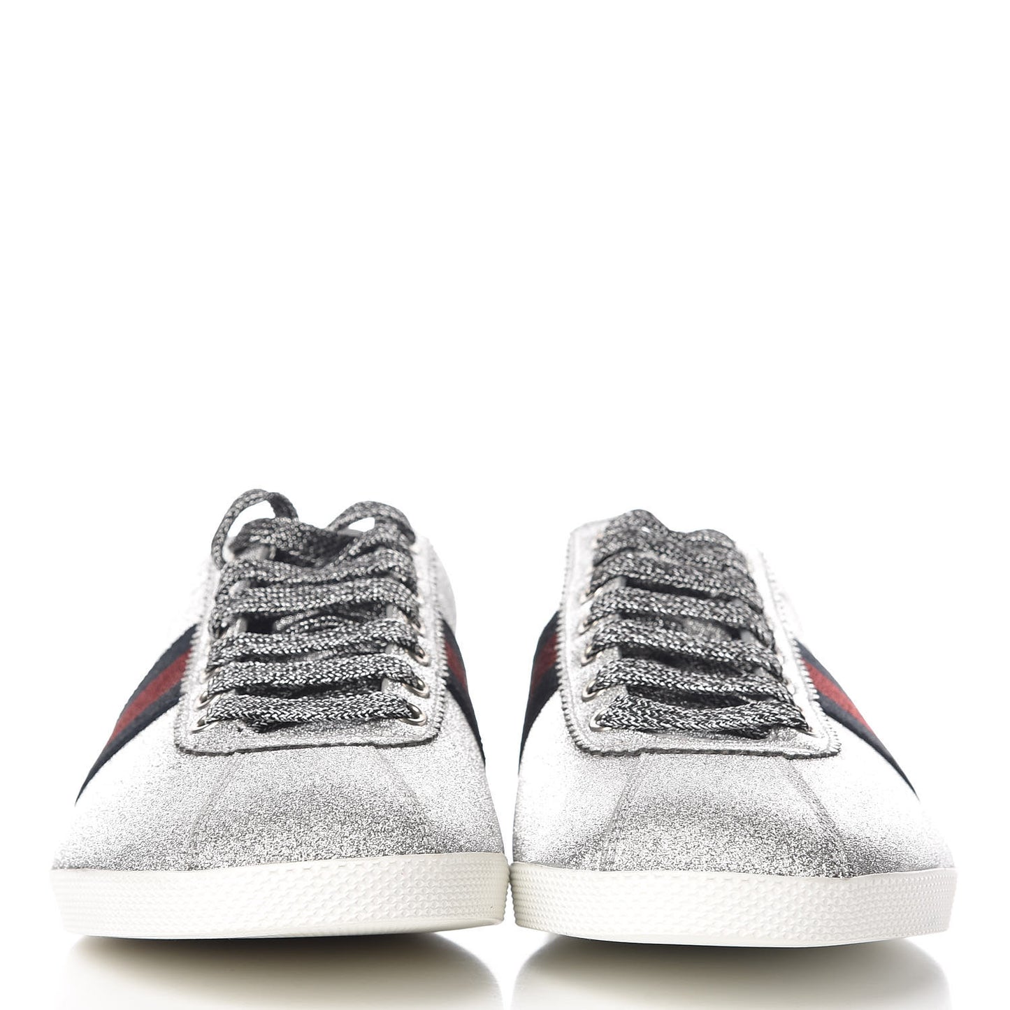 Glitter Fabric Studded Web Mens Sneakers 8 Silver