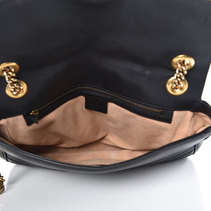 Gucci Calfskin Matelasse Medium GG Marmont Shoulder Bag Black 5 of 16