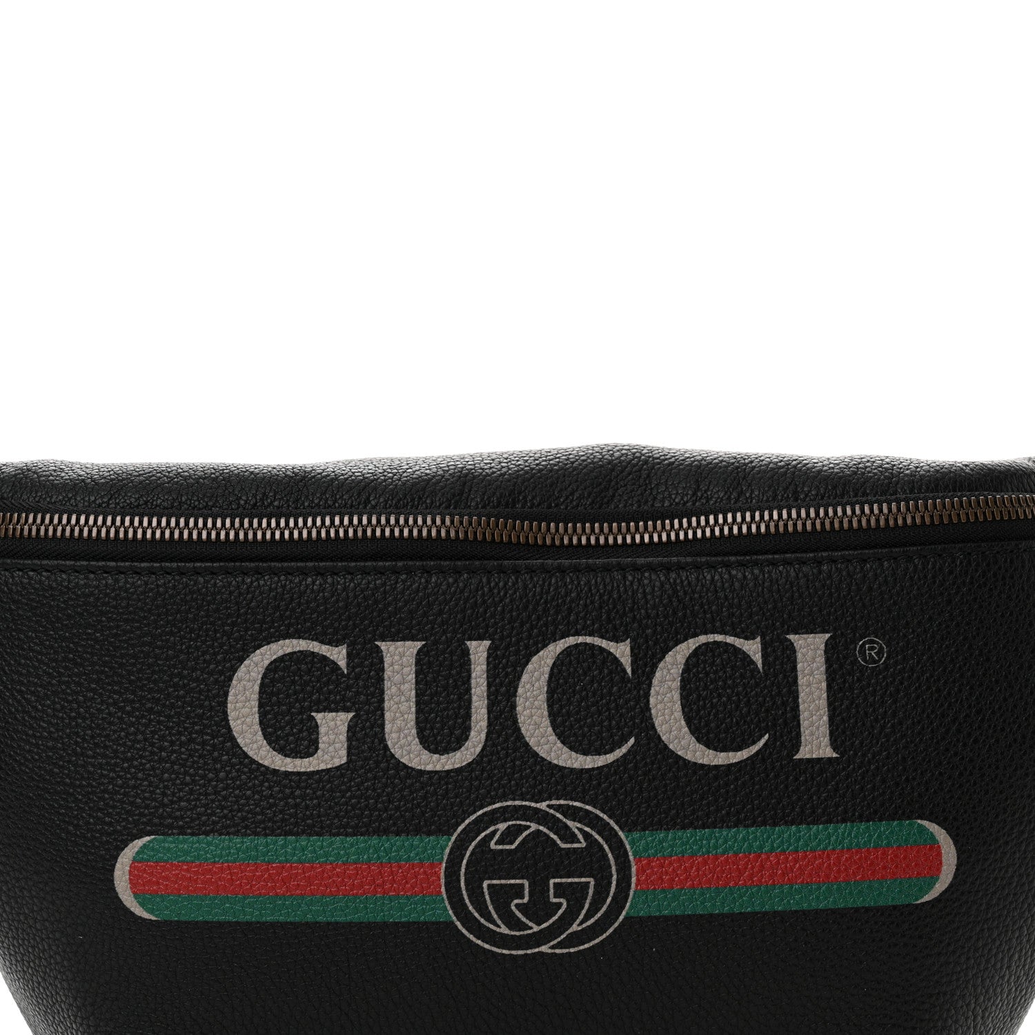 Gucci Grained Calfskin Logo Belt Bag Black 8 of 12