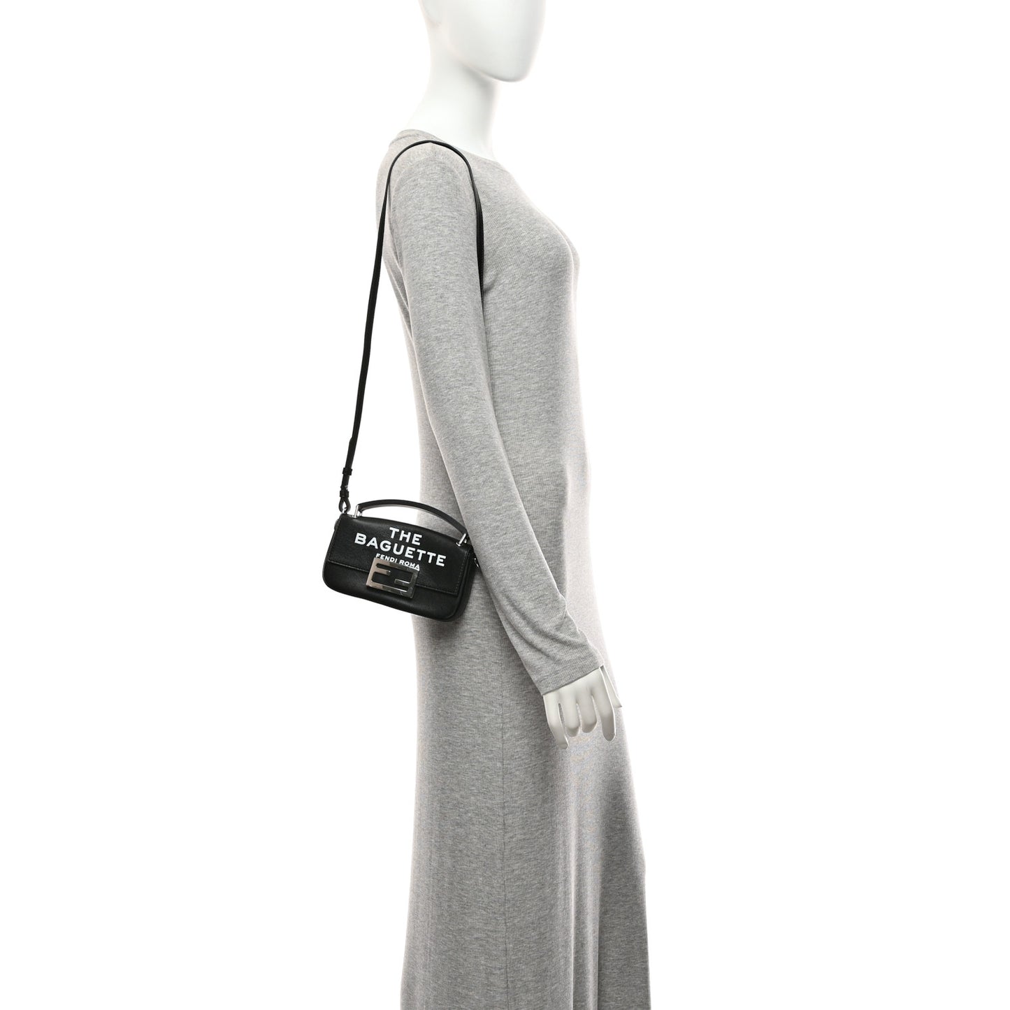 X MARC JACOBS Nappa Logo Phone Baguette Black