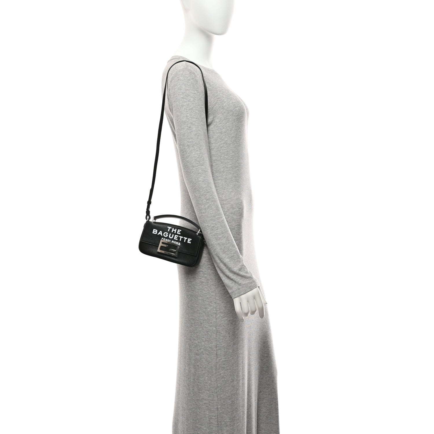 Fendi X MARC JACOBS Nappa Logo Phone Baguette Black 2 of 11