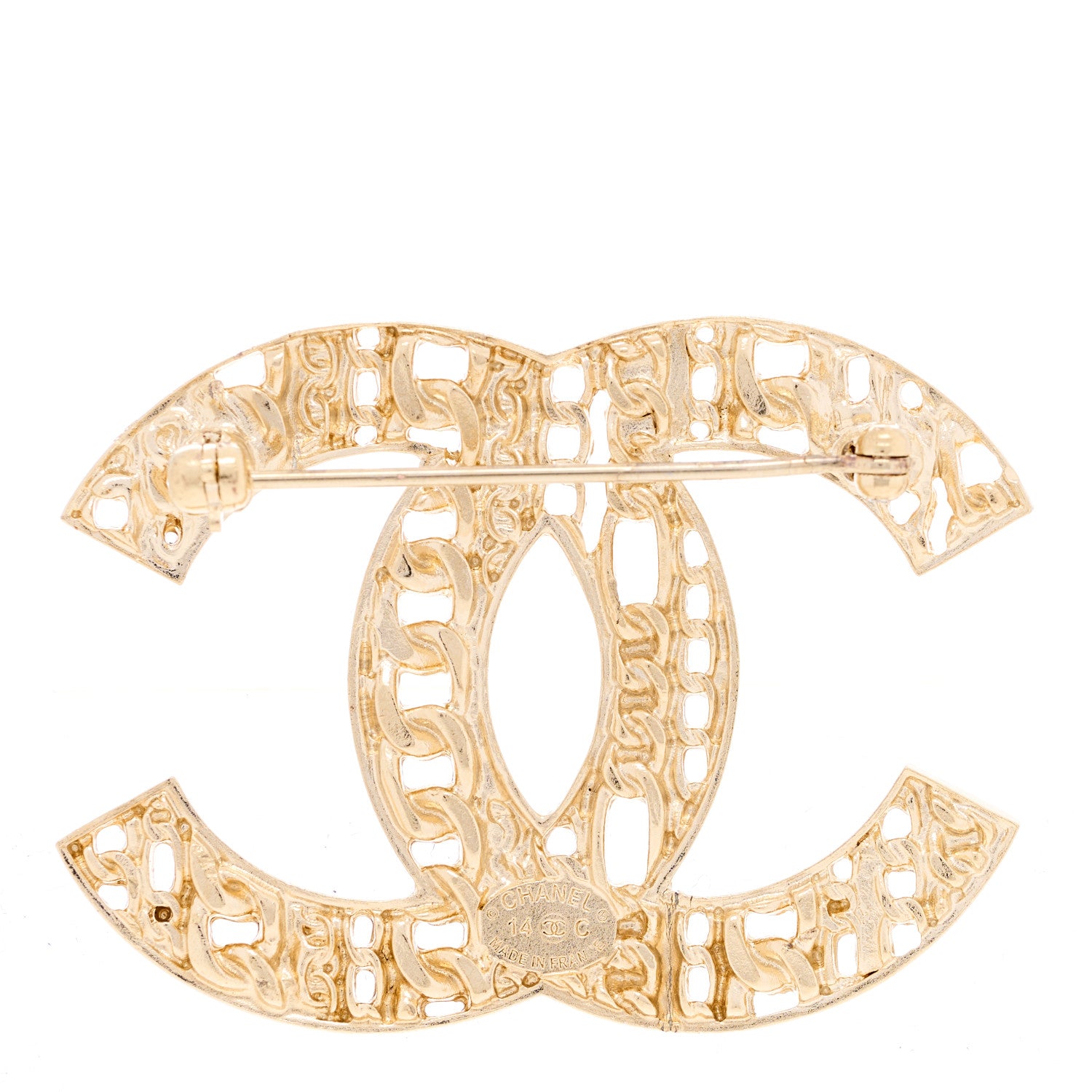 Chanel Metal Chains CC Brooch Pin Gold 3 of 4