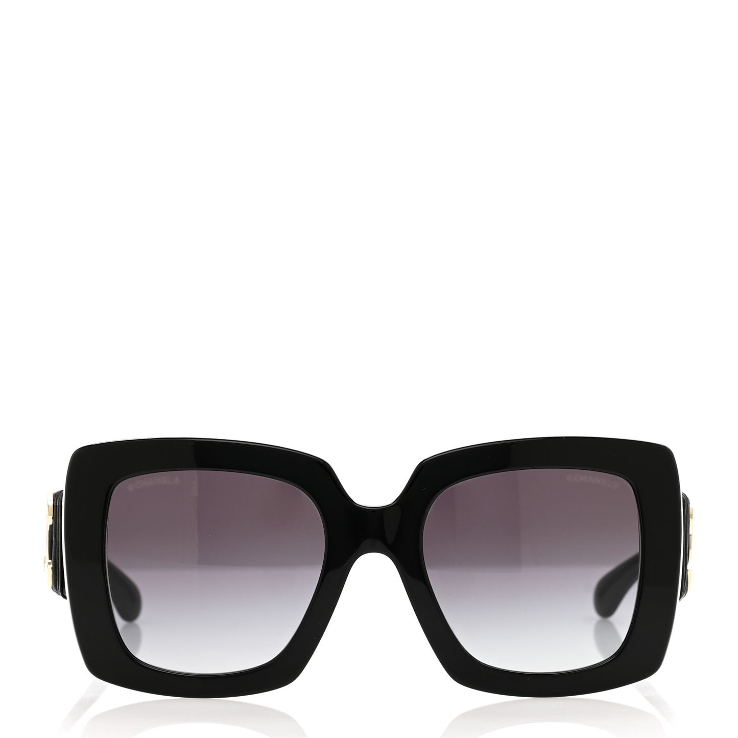 Acetate Calfskin Square Sunglasses 5474-Q Black