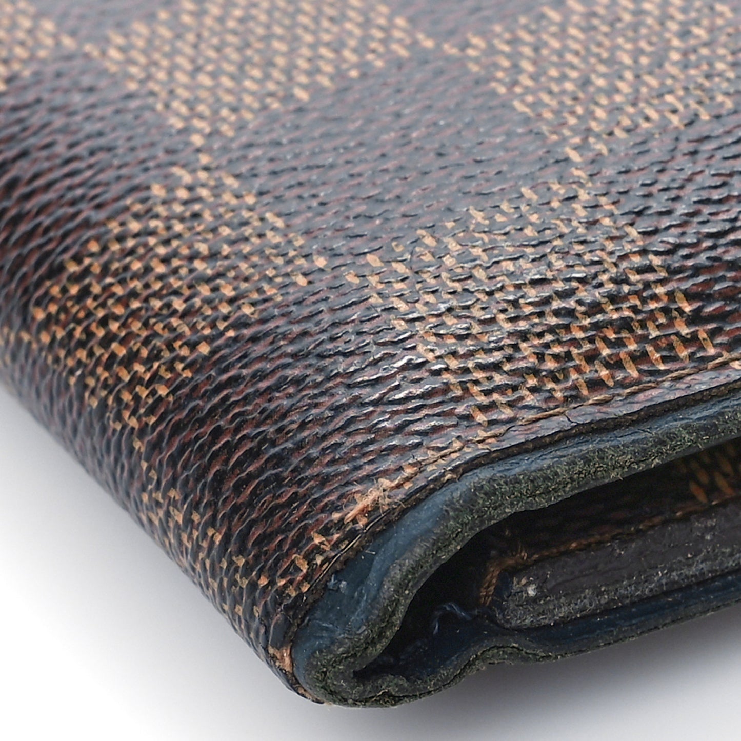 Damier Ebene Calfskin Multiple Wallet Blue