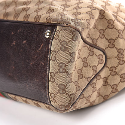 Gucci Monogram Web Tote Brown 23 of 27