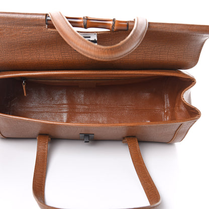 Gucci Calfskin Bamboo Bullet Satchel Brown 5 of 15