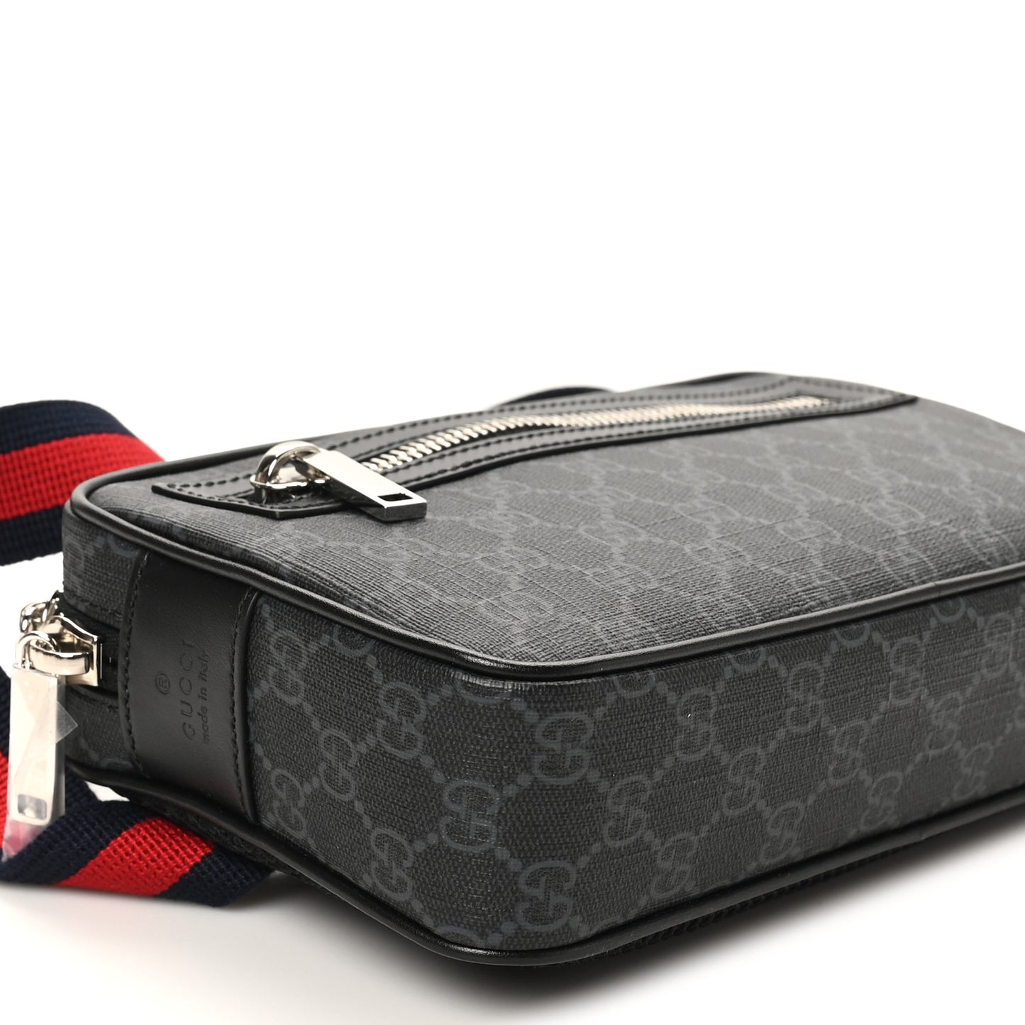 Soft GG Supreme Monogram Web Belt Bag Black Grey