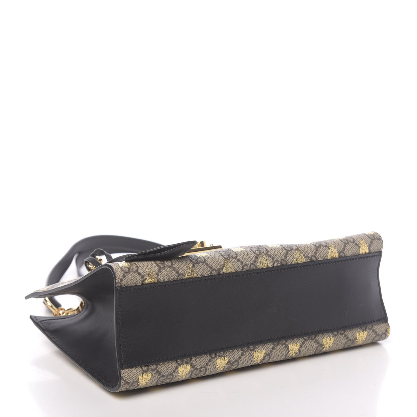 GG Supreme Monogram Bees Small Padlock Tote Beige Oro Black