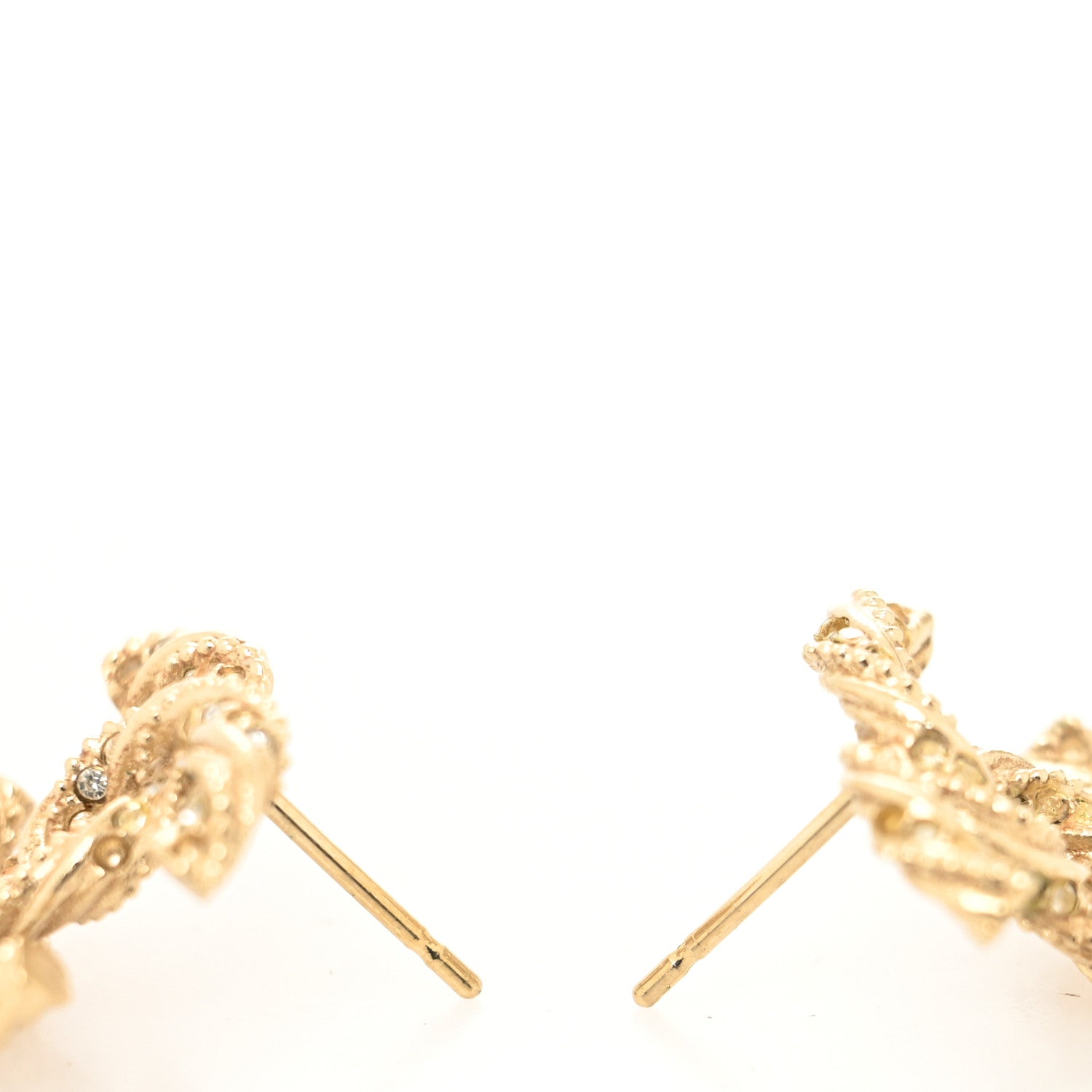 Chanel Crystal Twisted CC Earrings Gold 3 of 4
