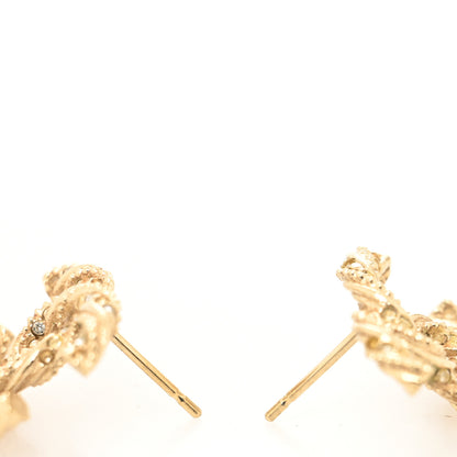 Chanel Crystal Twisted CC Earrings Gold 3 of 4