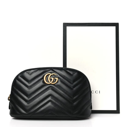 Gucci Calfskin Matelasse Large GG Marmont Pouch Cosmetic Case Black 10 of 10