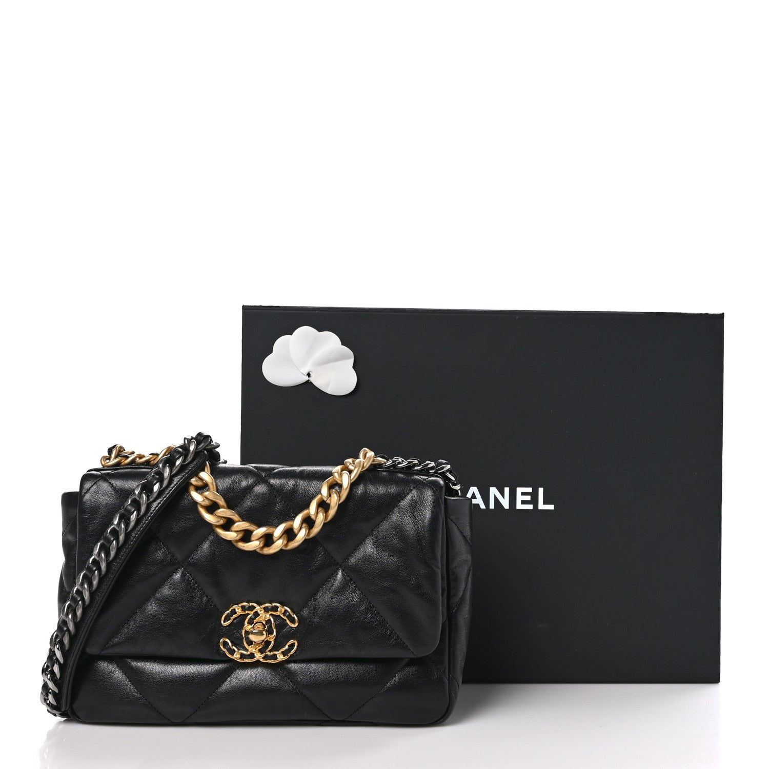 Chanel Goatskin Quilted Medium Chanel 19 Flap Black 10 of 10