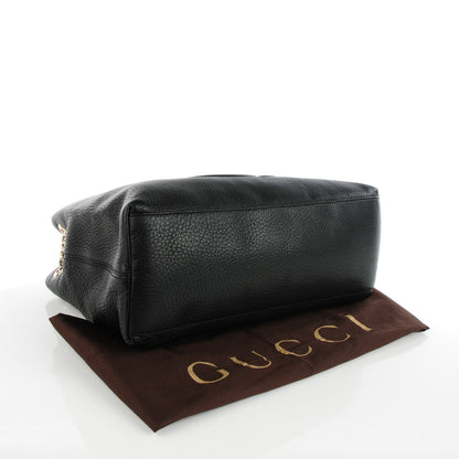 Gucci Pebbled Calfskin Medium Soho Chain Shoulder Bag Black 4 of 7