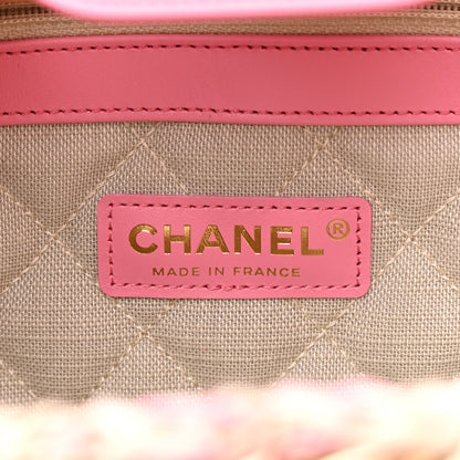Chanel Mixed Fibers Calfskin Crochet Small Shopping Bag Beige Pink 5 of 11