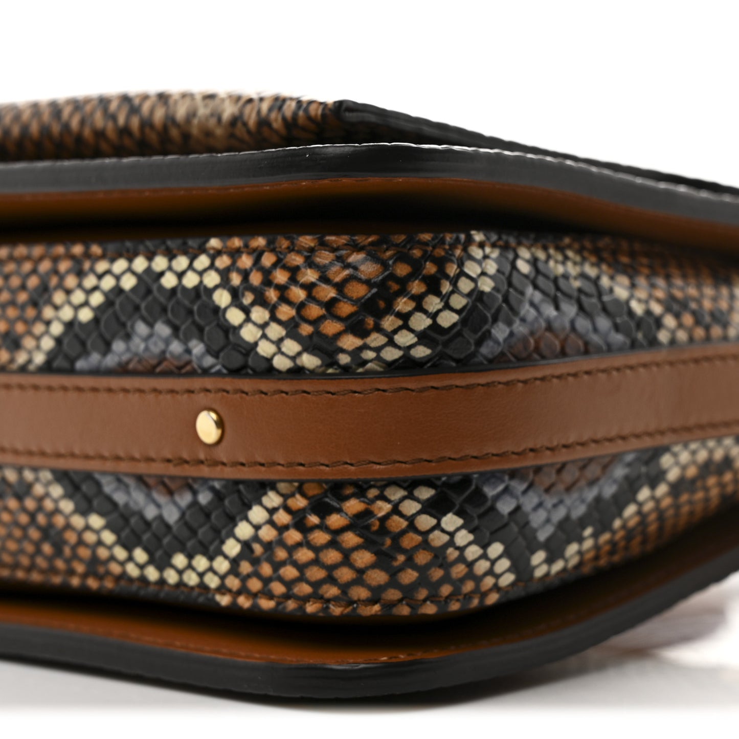 Calfskin Snakeskin Embossed Small Roy Bag Multicolor