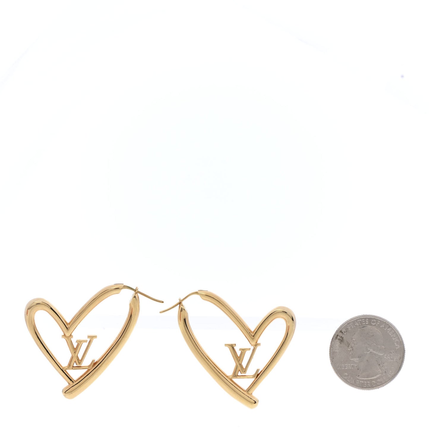 Metal Fall In Love Hoop Earrings GM Gold