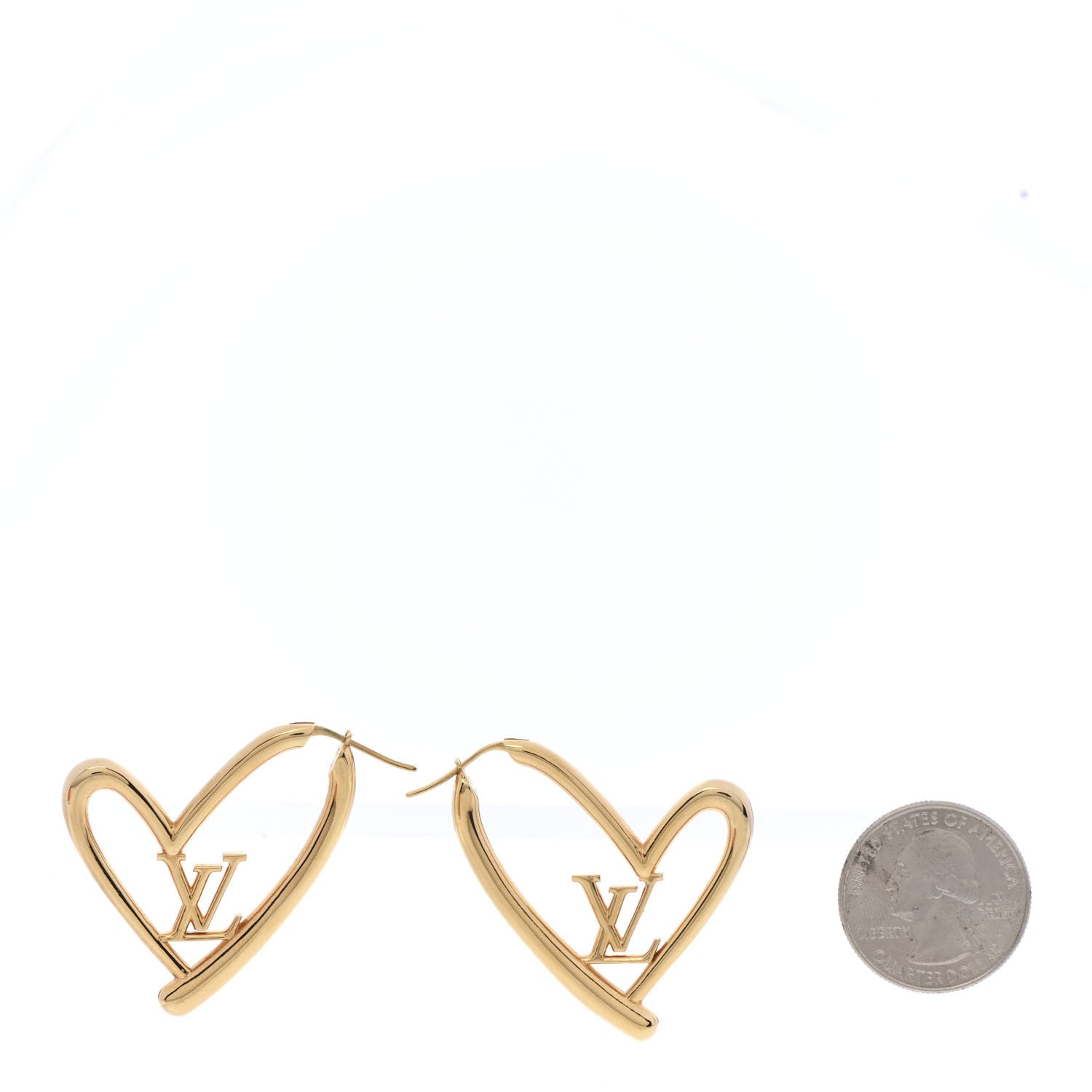 Louis Vuitton Metal Fall In Love Hoop Earrings GM Gold 2 of 6