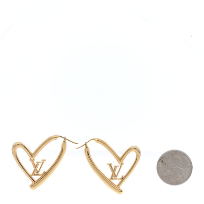 Louis Vuitton Metal Fall In Love Hoop Earrings GM Gold 2 of 6