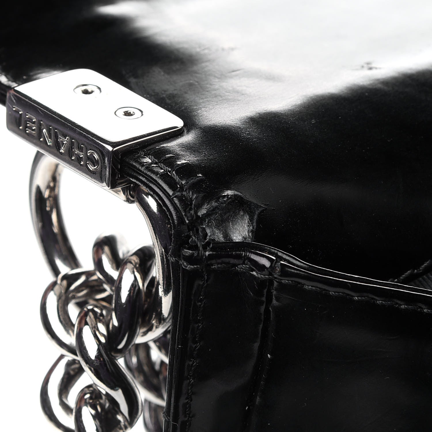 Chanel Glazed Calfskin Large Boy Flap Black 13 of 14