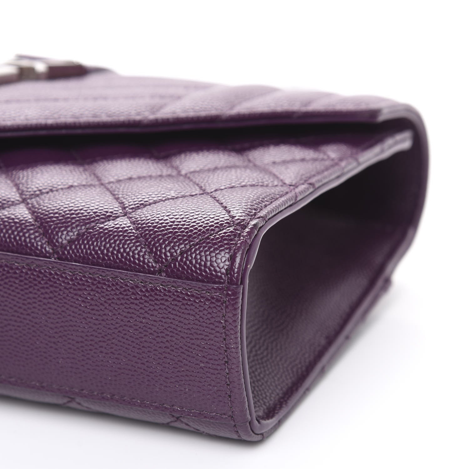 Saint Laurent Grain De Poudre Textured Mixed Matelasse Triquilt Small Monogram Satchel Lilac 9 of 9