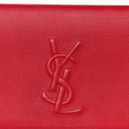 Saint Laurent Calfskin Monogram Large Belle De Jour Clutch Red 7 of 13