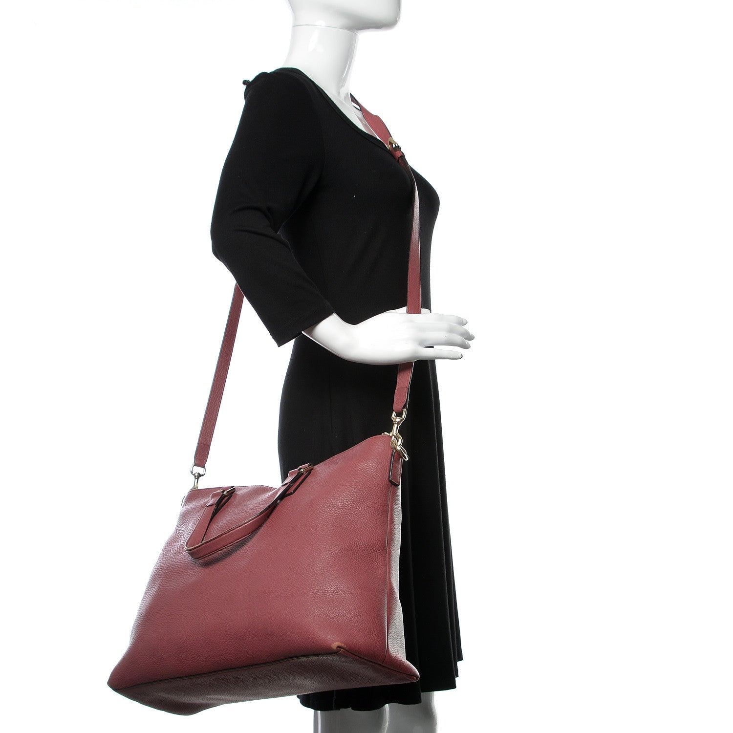 Gucci Calfskin Large Bamboo Tassel Top Handle Tote Peonia Flower 3 of 22