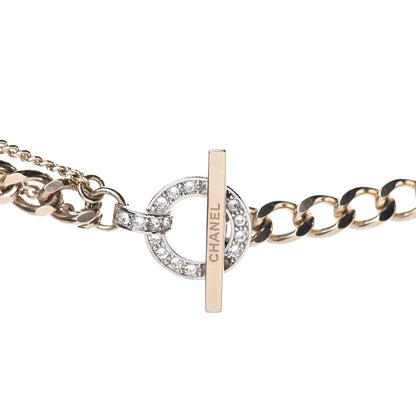 Chanel Crystal Chain CC Multi Strand Necklace Gold 3 of 6