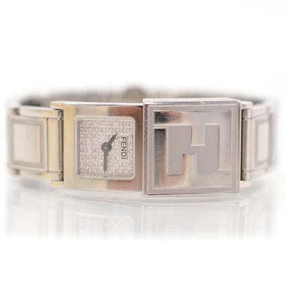 Fendi Stainless Steel Diamond Pave 18mm Quartz Watch 1 of 8