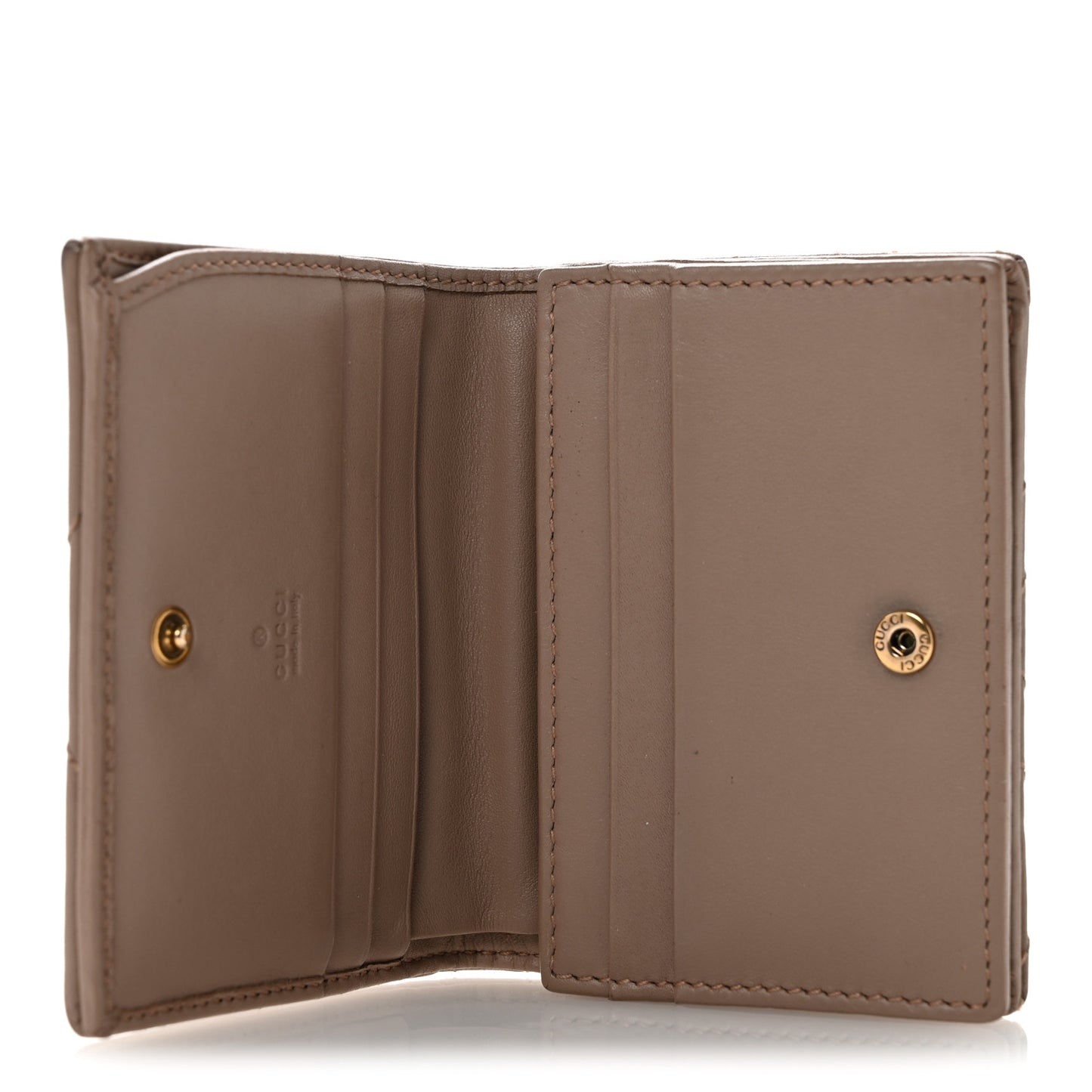 Calfskin Matelasse GG Marmont Card Case Wallet Porcelain Rose