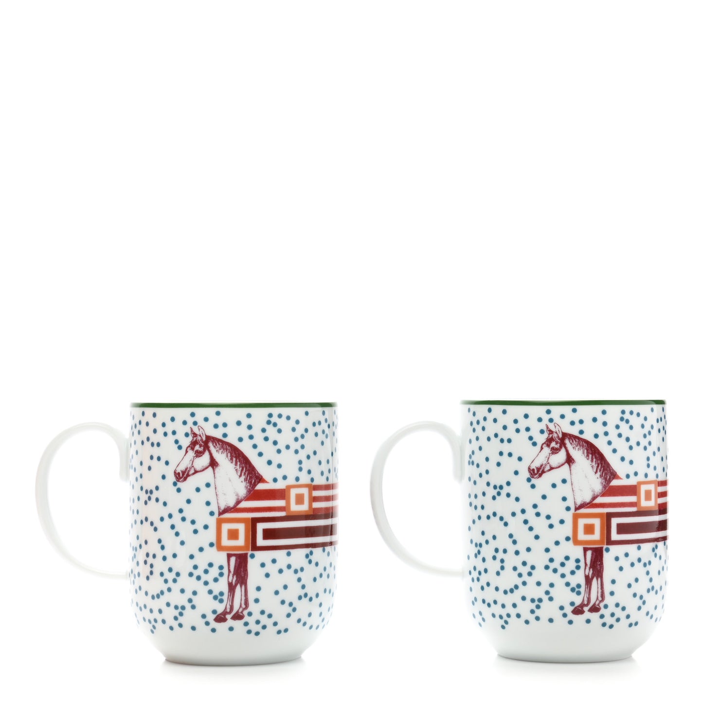 Porcelain Hippomobile Mug Set of 2