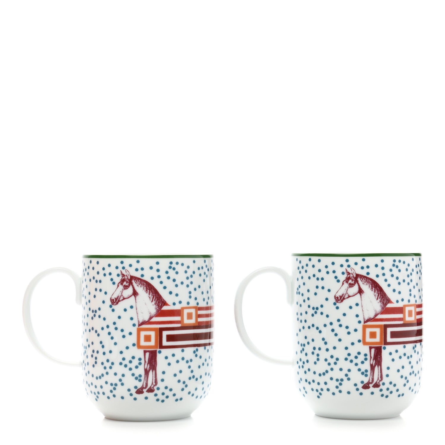 Hermes Porcelain Hippomobile Mug Set of 2 1 of 10