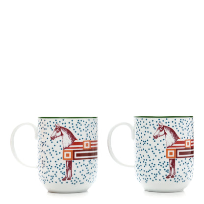Hermes Porcelain Hippomobile Mug Set of 2 1 of 10